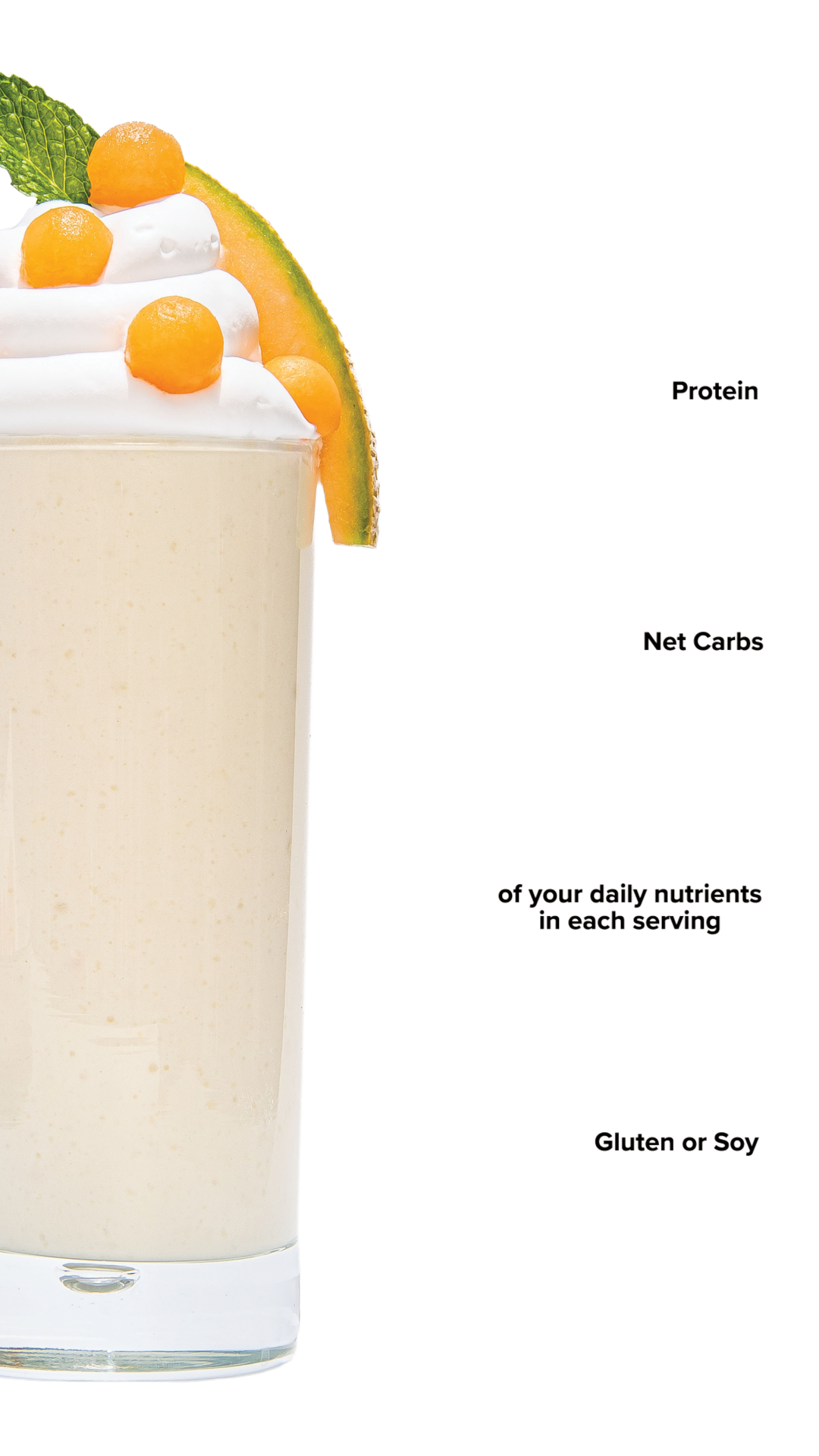 Keto Chow Cantaloupe shake with macro information