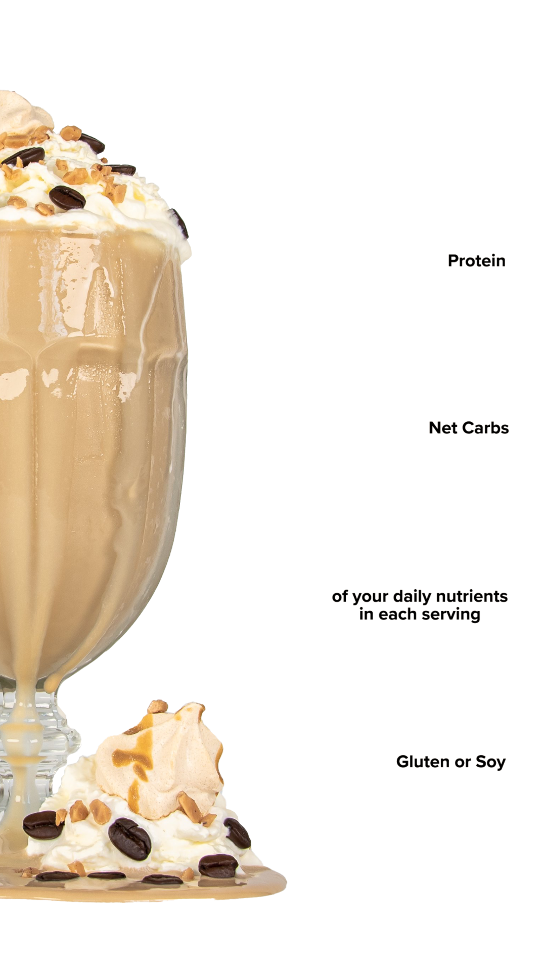 Keto Chow Caramel Macchiato shake with macro information