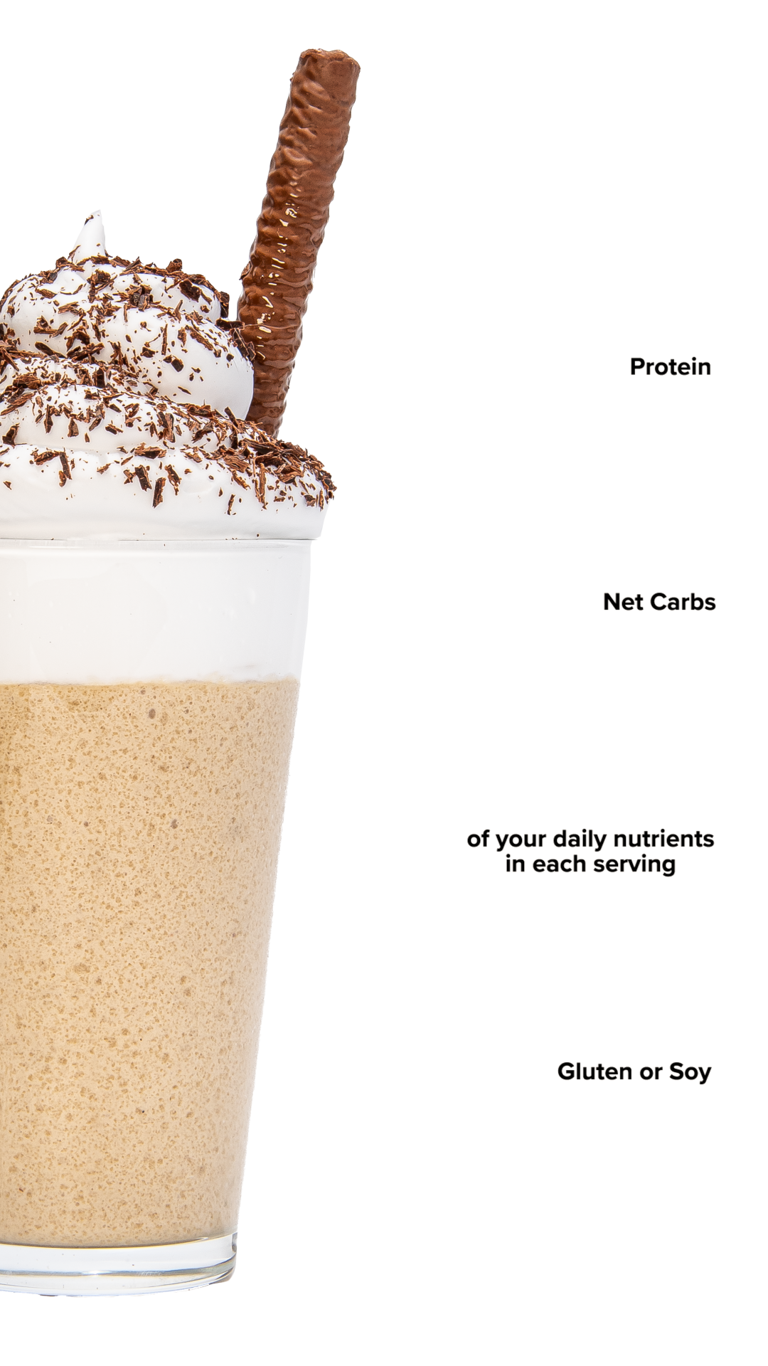 Keto Chow Irish Cream shake with macro information