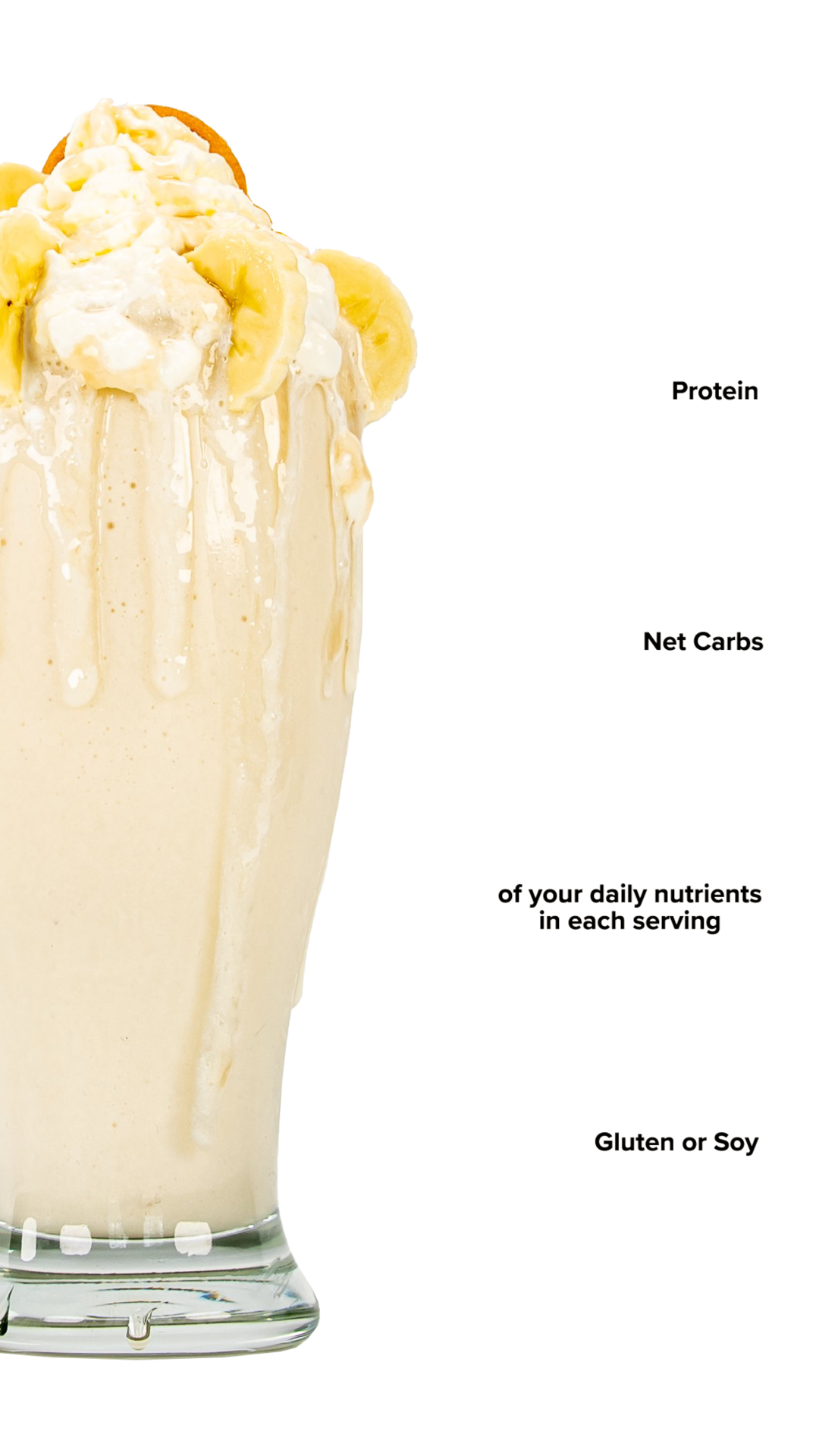 Keto Chow Banana shake with macro information