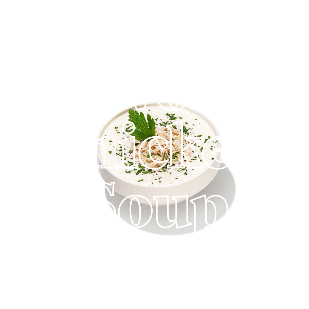 Keto Chow Savory Chicken Soup Base title with food name sake