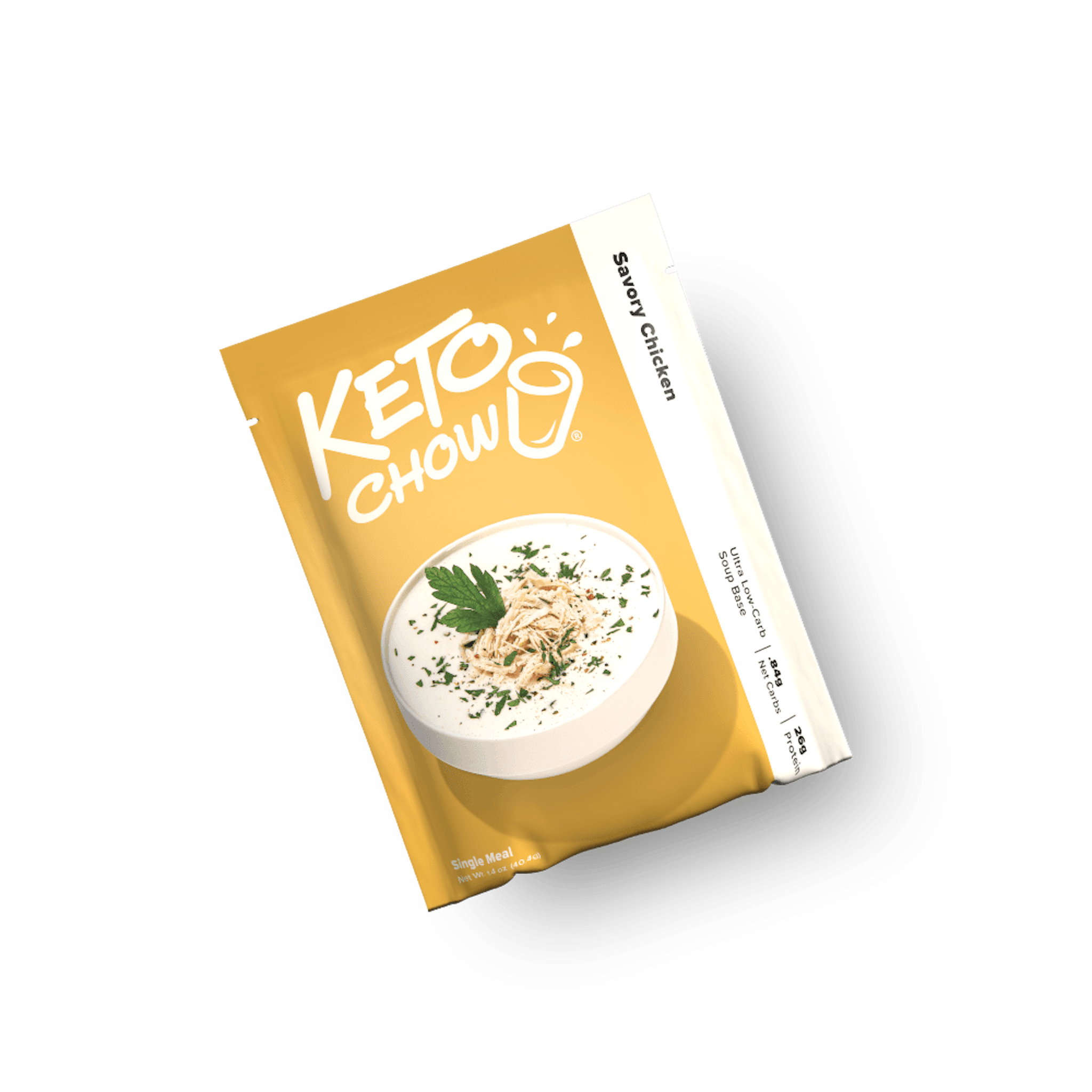 Image of the packaging for Keto Chow Savory Chicken Soup Base