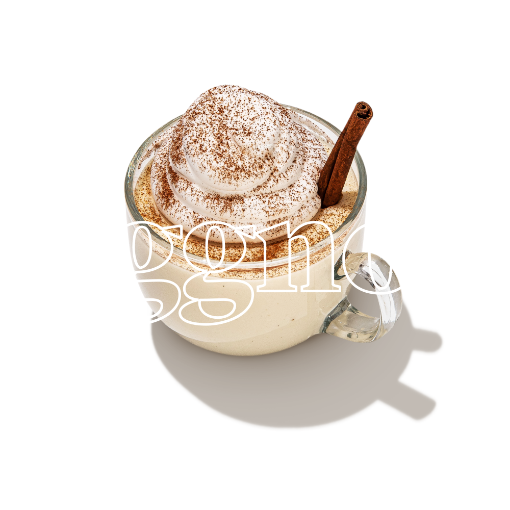 Keto Chow Eggnog title with food name sake
