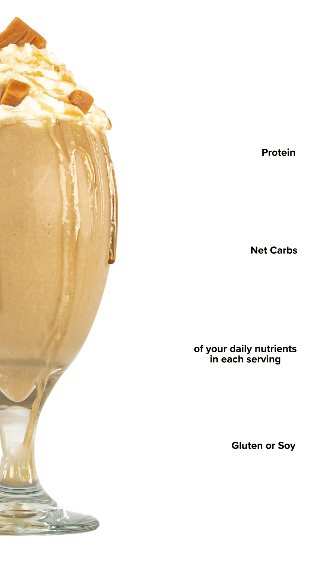 Keto Chow Salted Caramel shake with macro information