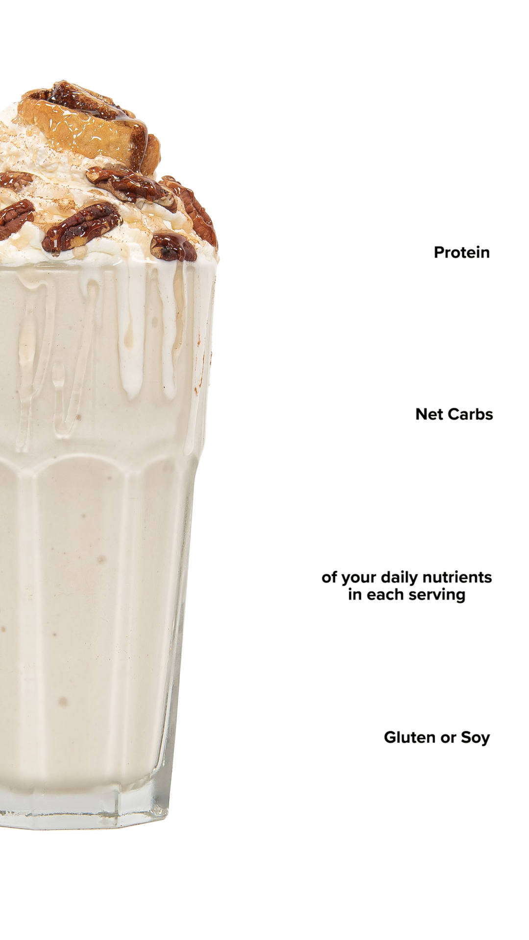 Keto Chow Pecan Sticky Bun shake with macro information