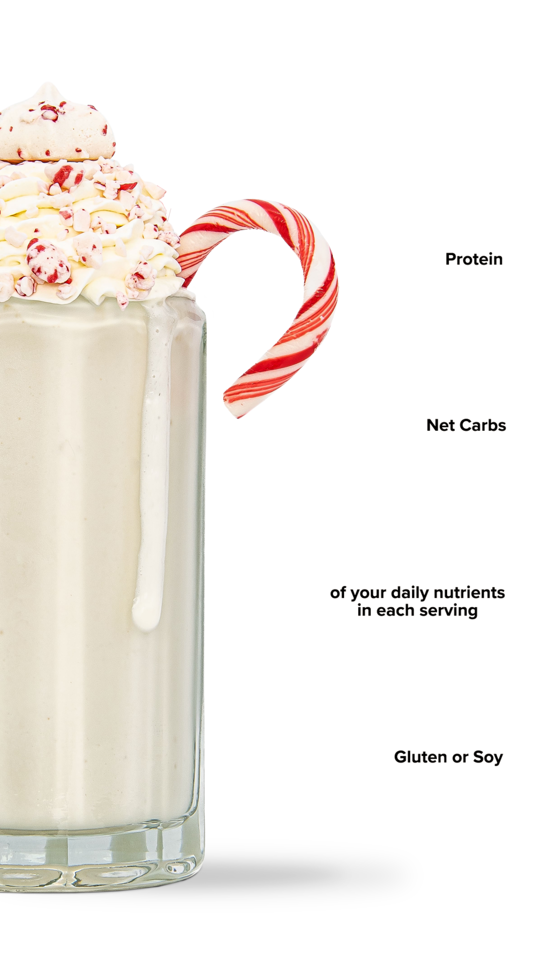 Keto Chow Peppermint shake with macro information