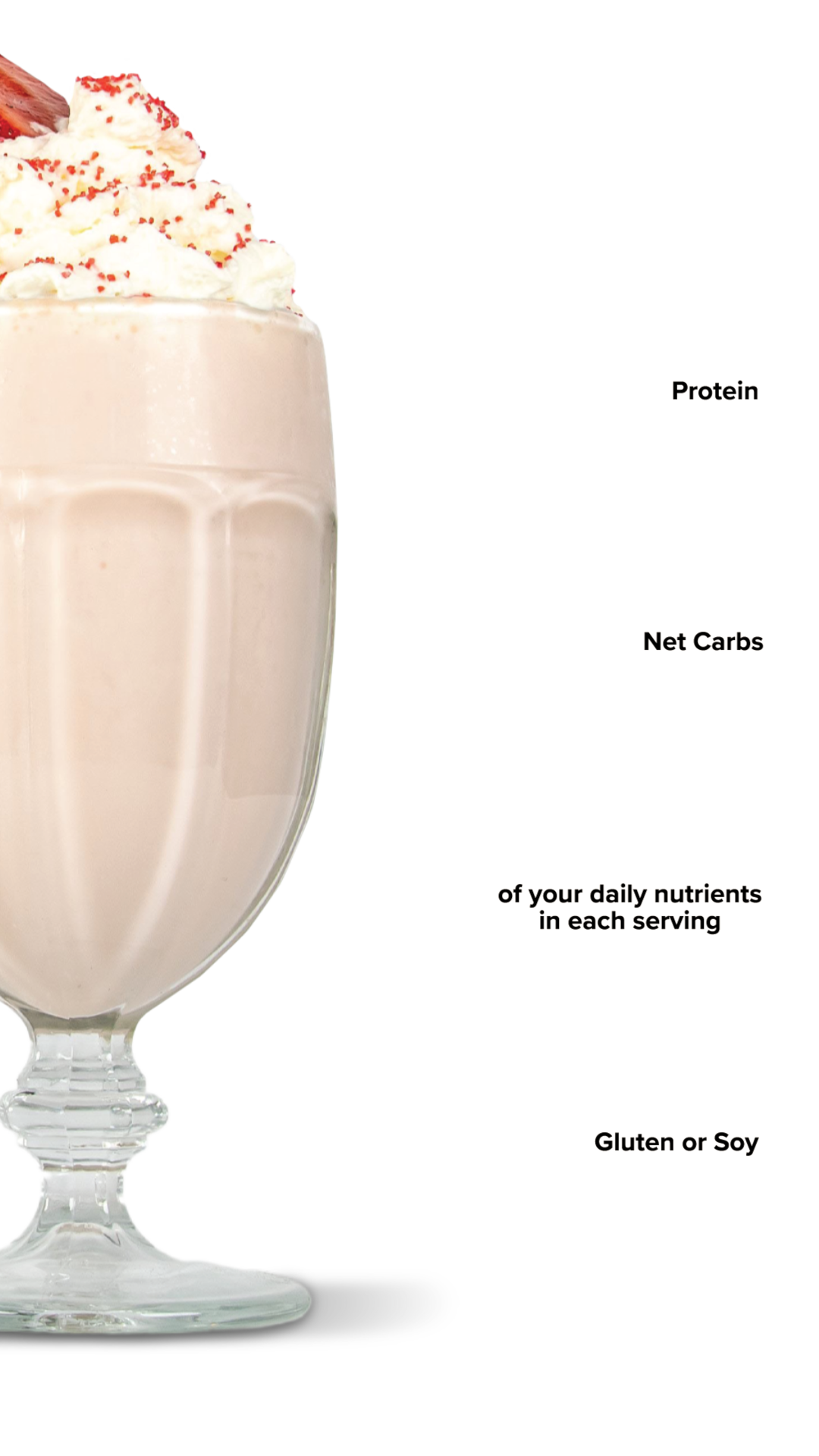 Keto Chow Strawberry Cream shake with macro information