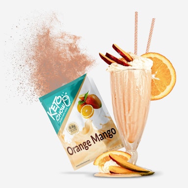 Orange Mango Keto Chow packet and shake