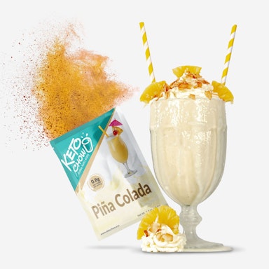 Pina Colada Keto Chow packet with shake