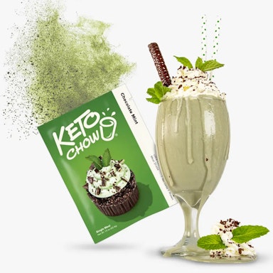 Chocolate Mint Keto Chow single meal and shake