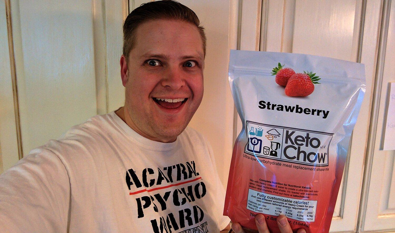 chris and strawberry Keto Chow