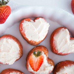 strawberry cake or cupcakes made with strawberry keto chow. keto chow, make keto easy