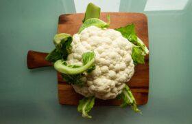 cauliflower on a cutting board