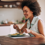 woman eating pasta