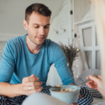 eating cereal together