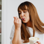 woman eating ice cream