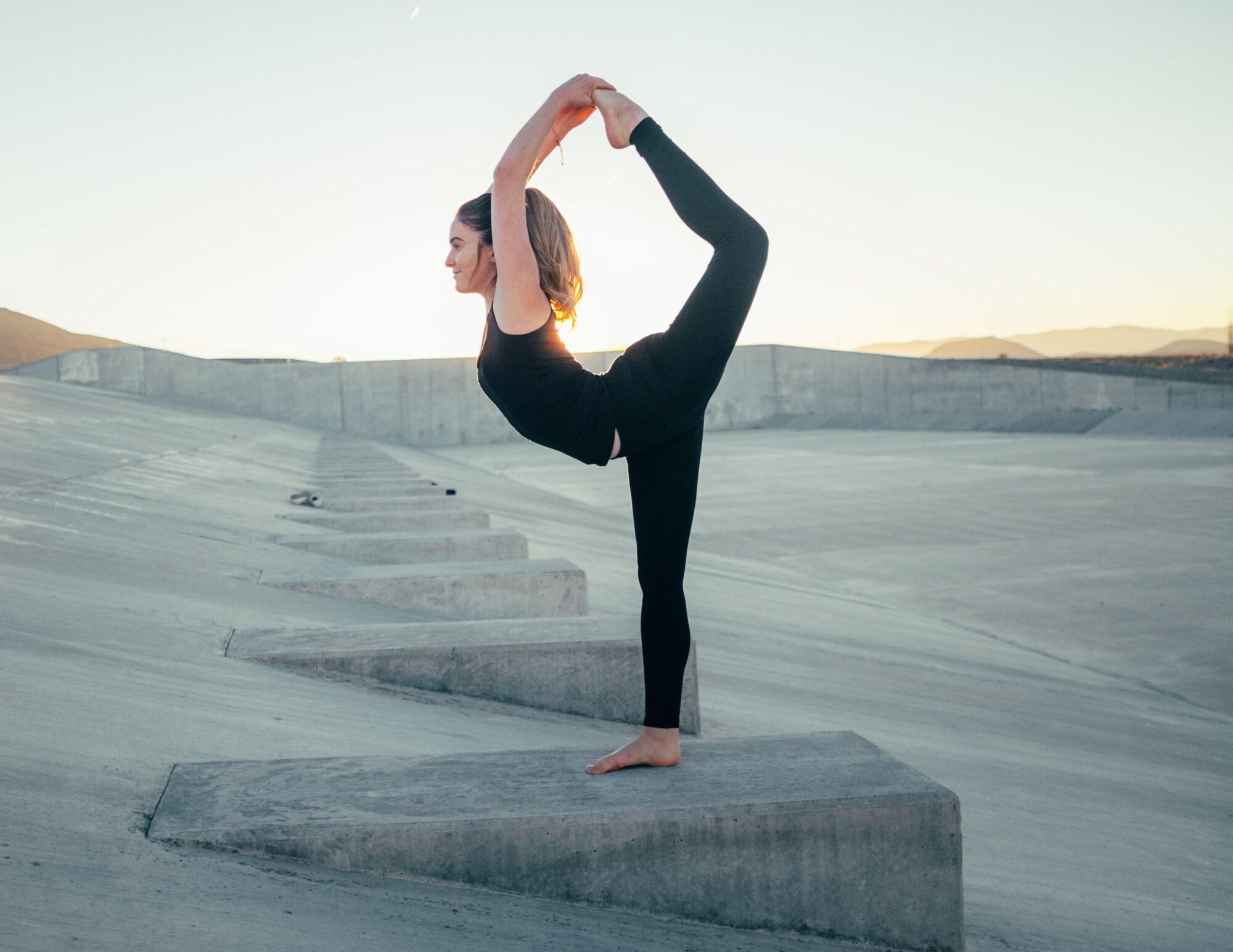 woman doing yoga