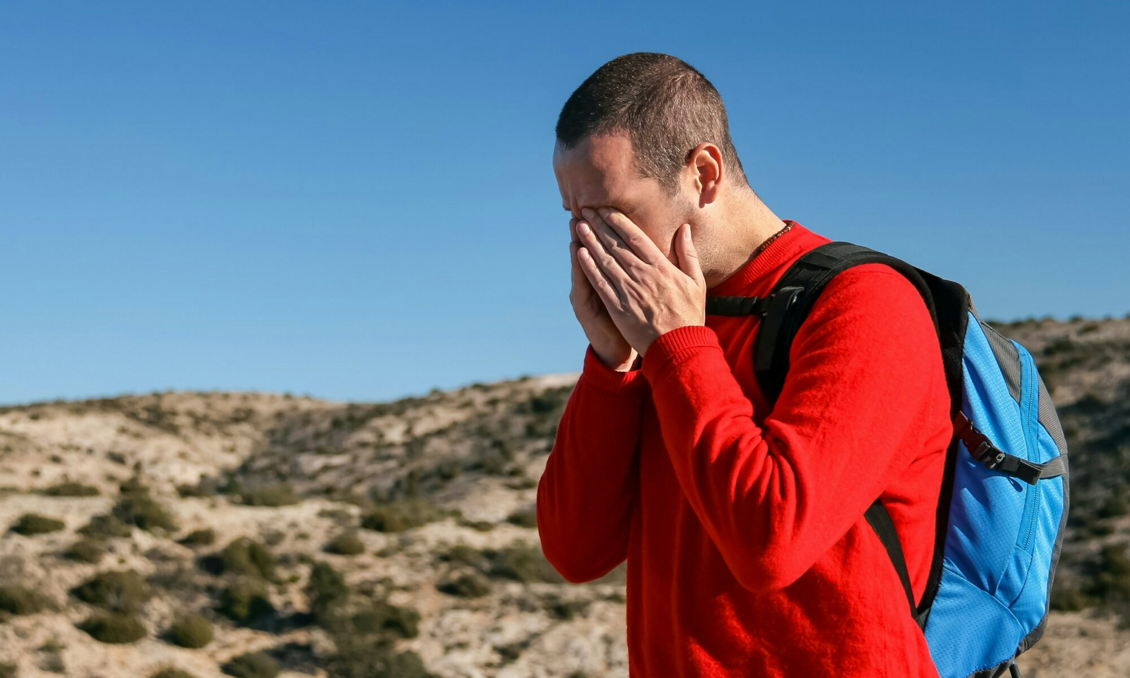 man with headache