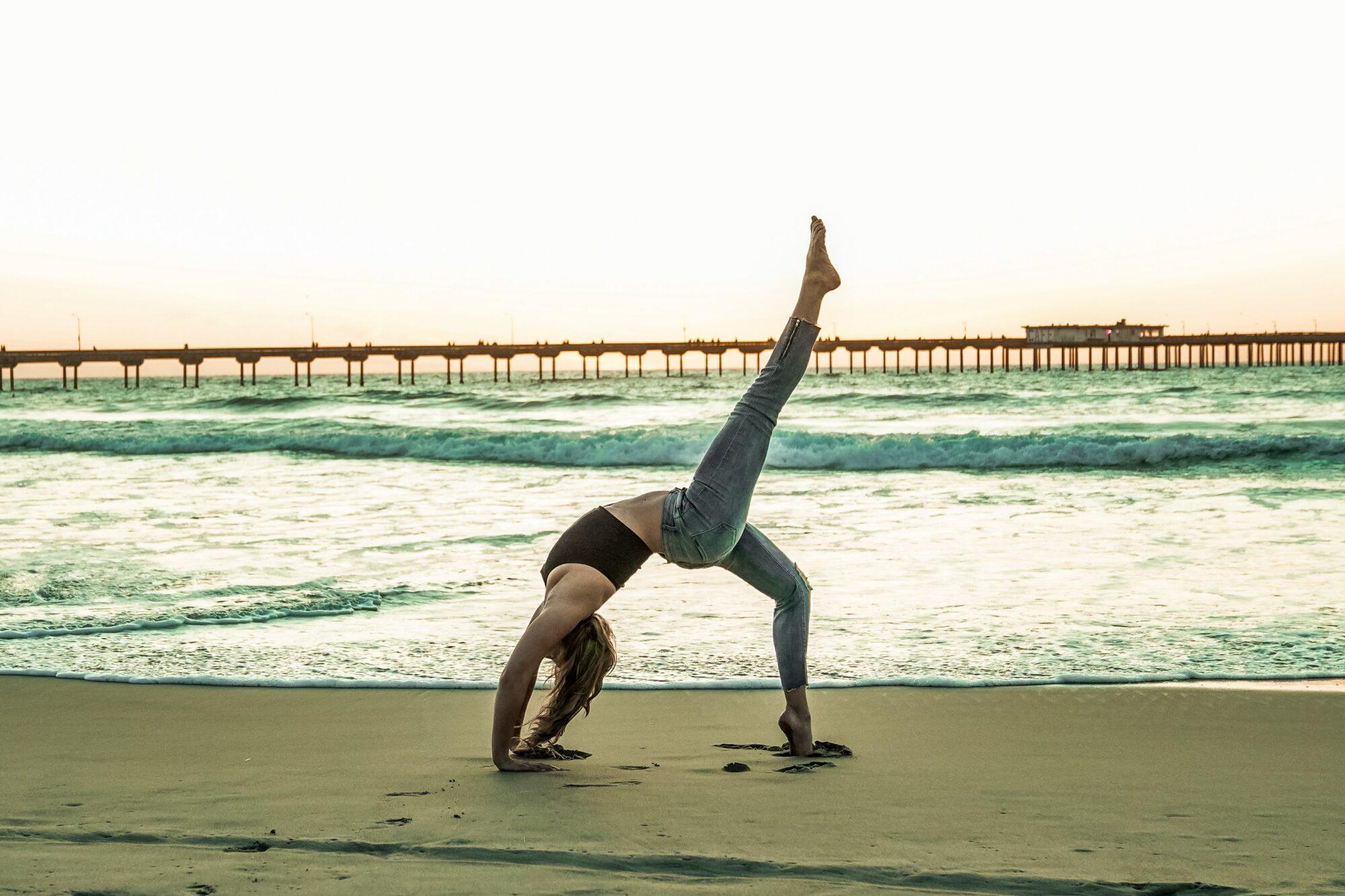 woman doing yoga