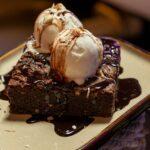 fudge brownie with ice cream